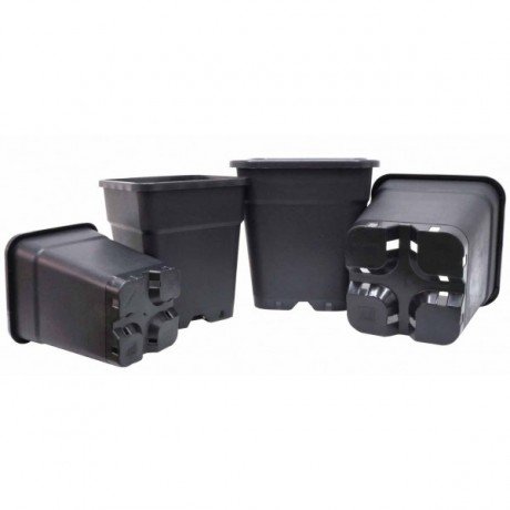 Maceta Pure Negra Cuadrada